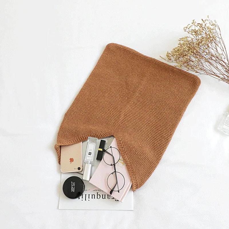 Simple Style Large-capacity Knitted Tote Bag