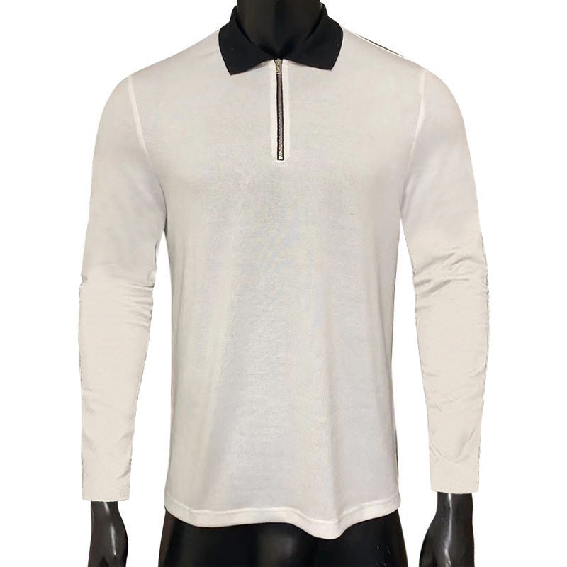 Solid Color Lapel Polo Men's T-Shirt