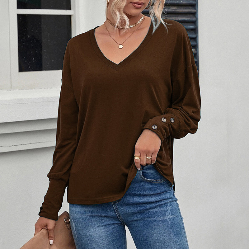 Brown V-Neck T-Shirt