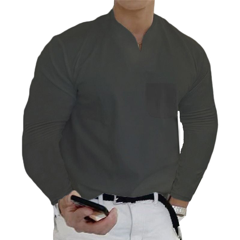 Athletic Long Sleeve V-Neck T-Shirt