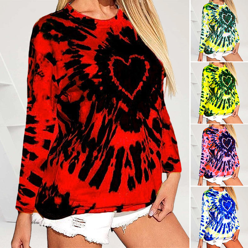 Women 's Heart Print Sweatshirt