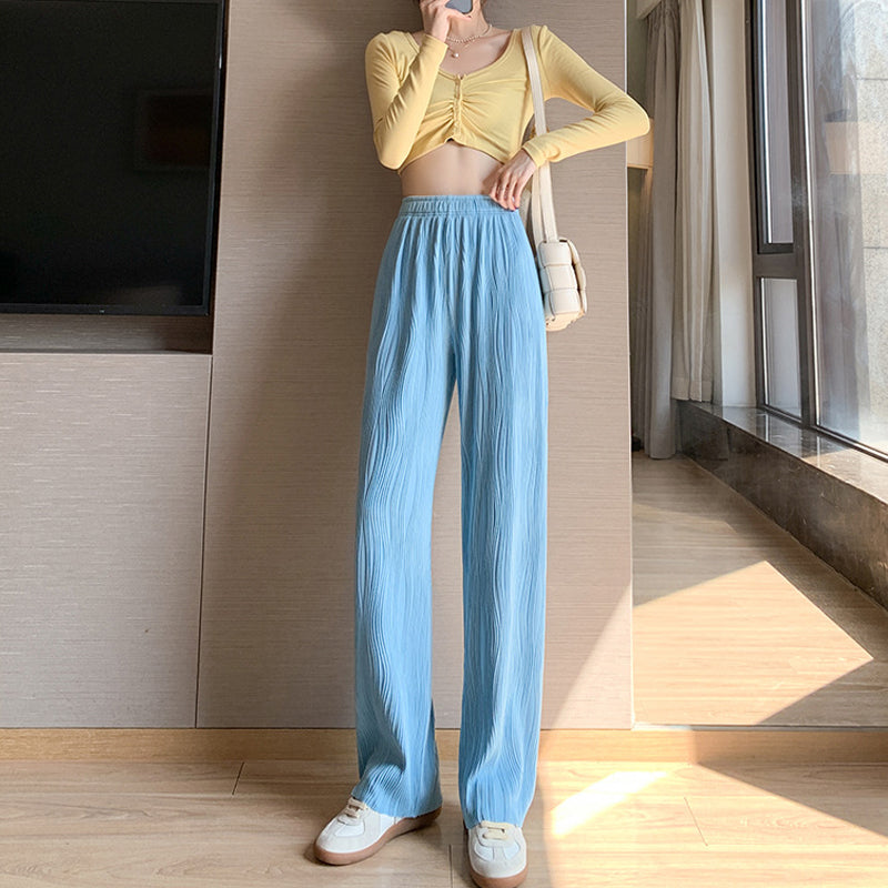 Water Ripple Wide Leg Pants