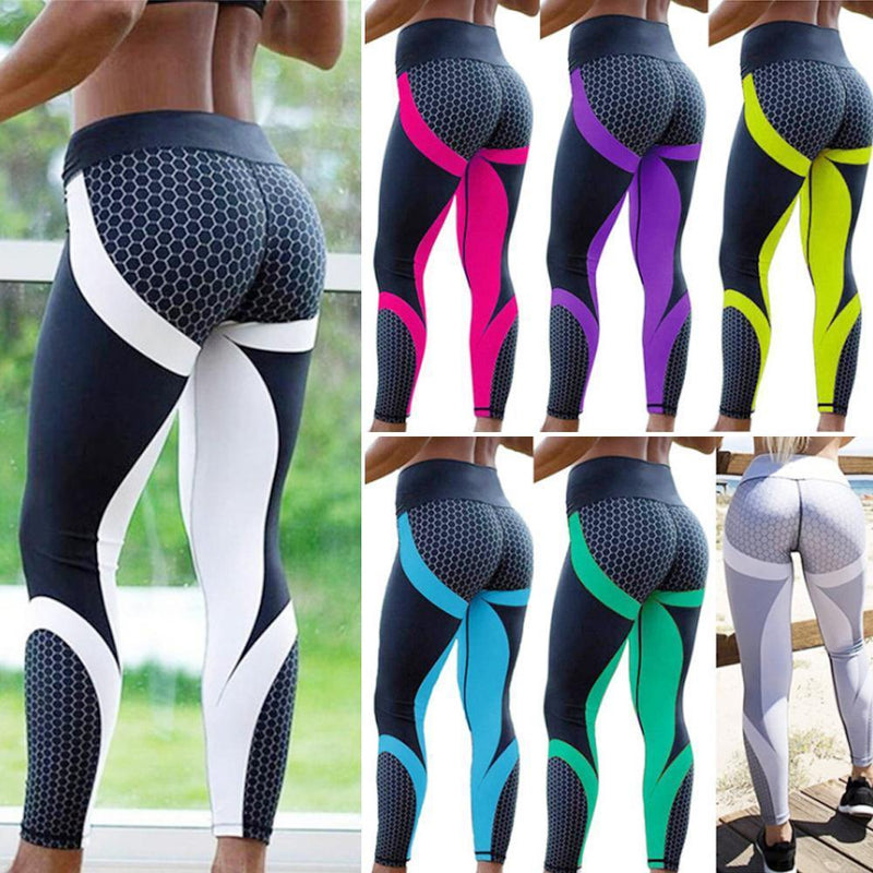 High Waist  Geometric Printed Yoga Pants