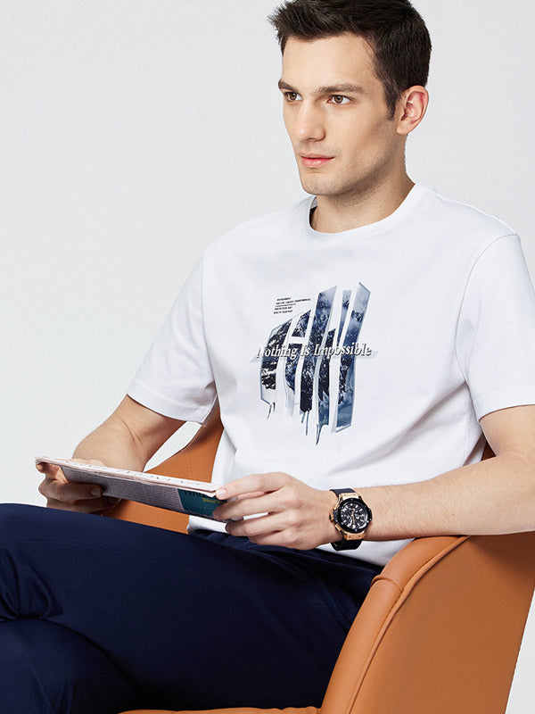 Cool Printed Round Neck Short Sleeves