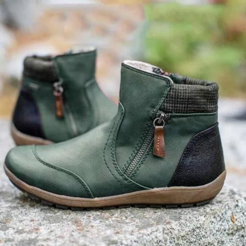 Women's waterproof zip-up boots