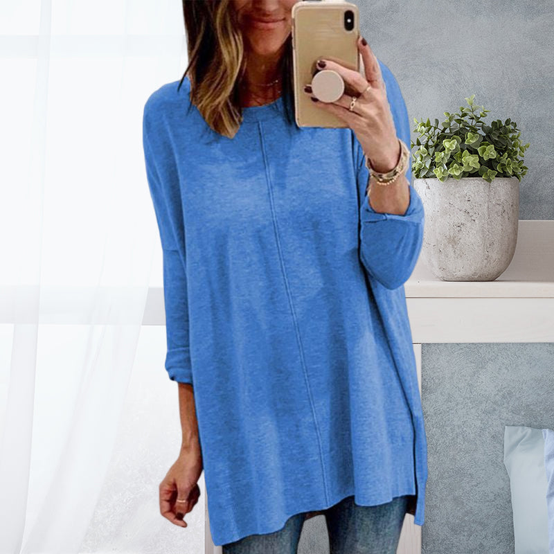 Long Sleeve Crew Neck Panel T-Shirt