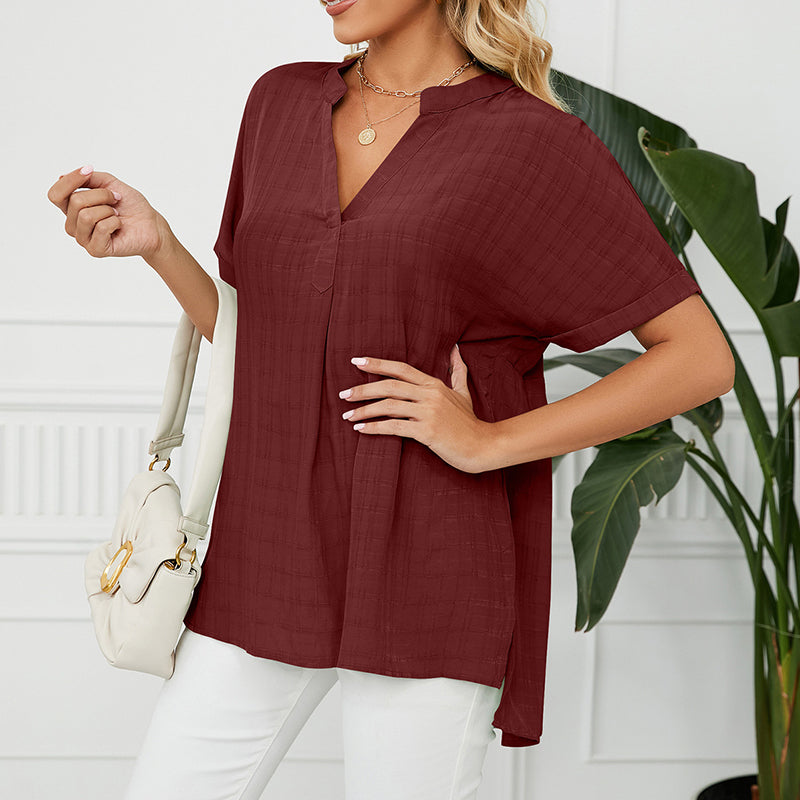 Thin V-neck Casual Shirt