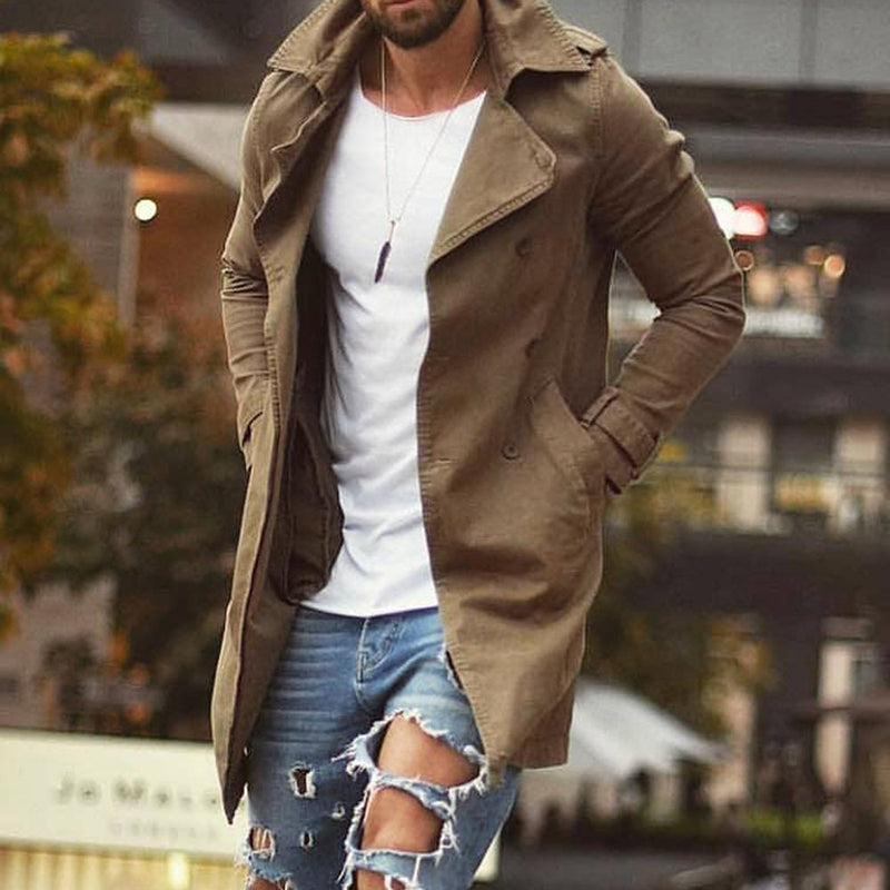 Mens Slim Fit Trench Coat