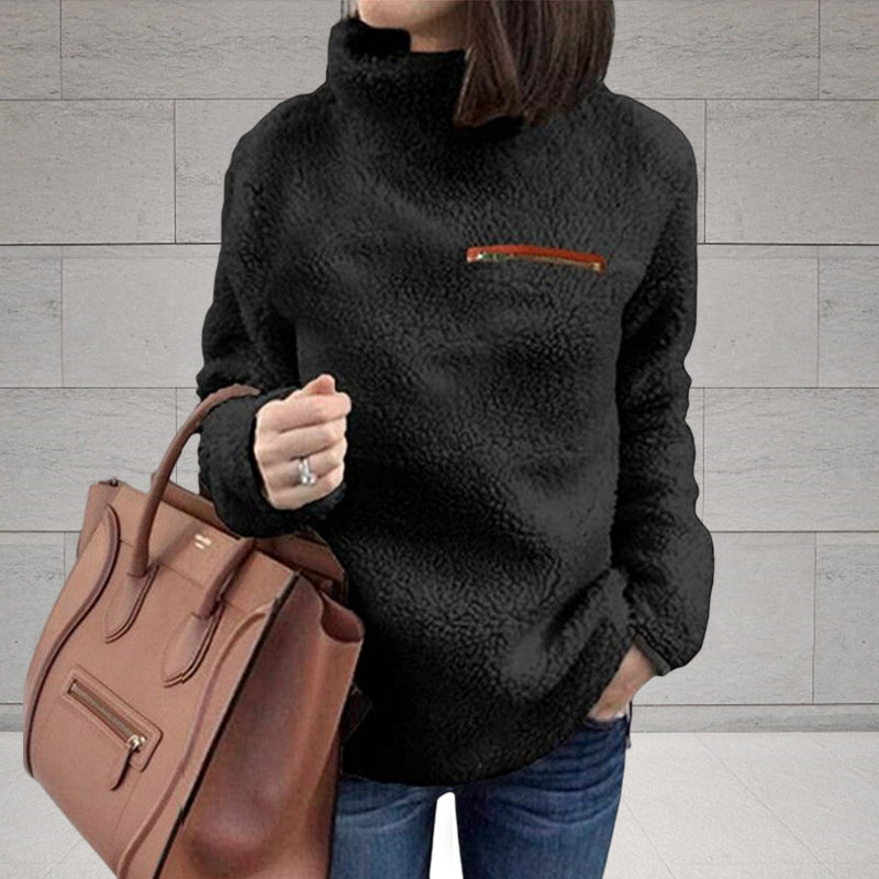 Zip Turtleneck Thermal Sweater