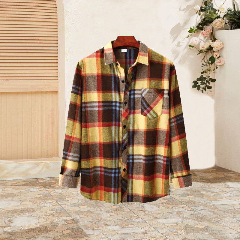 Men's Plaid Loose Shirt