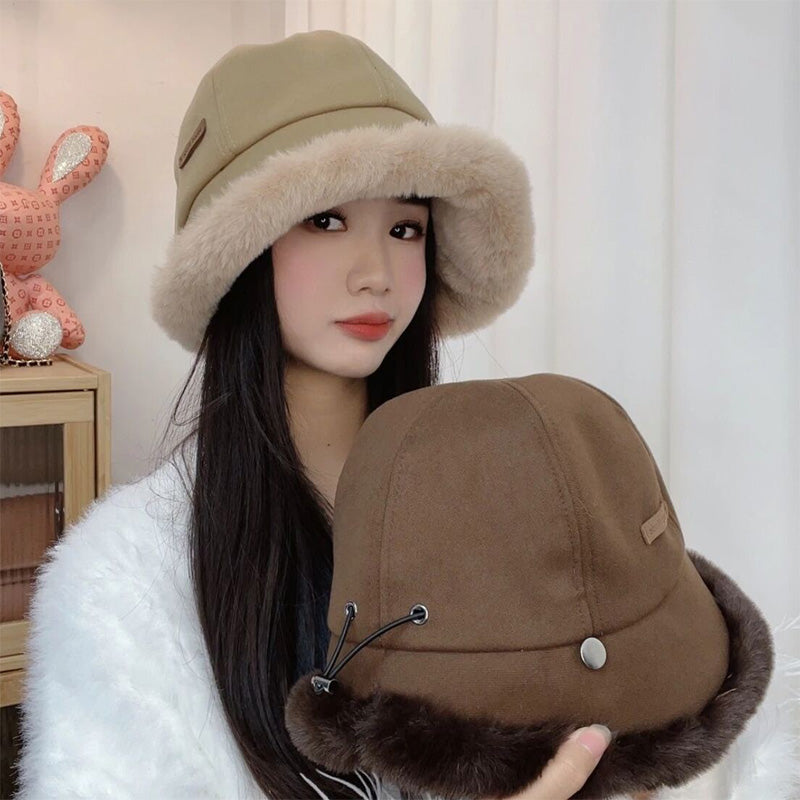 Winter thick plush ear protection hat