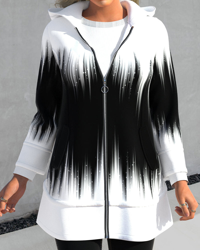 Long-sleeved Coat with Hood
