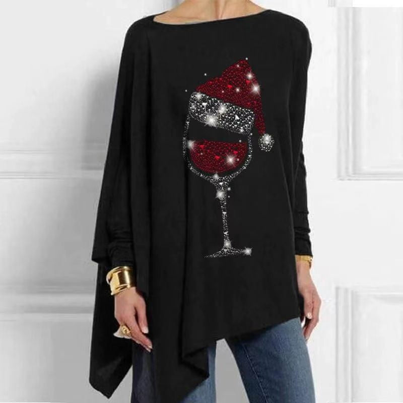 Red Wine Glass Irregular T-Shirt