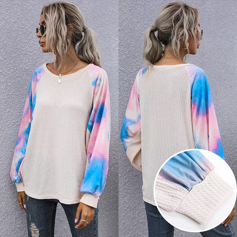Tie-dye Crew Neck Panel T-shirt