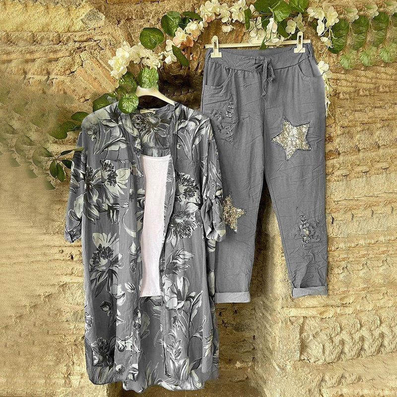 Printed Top Pants Set