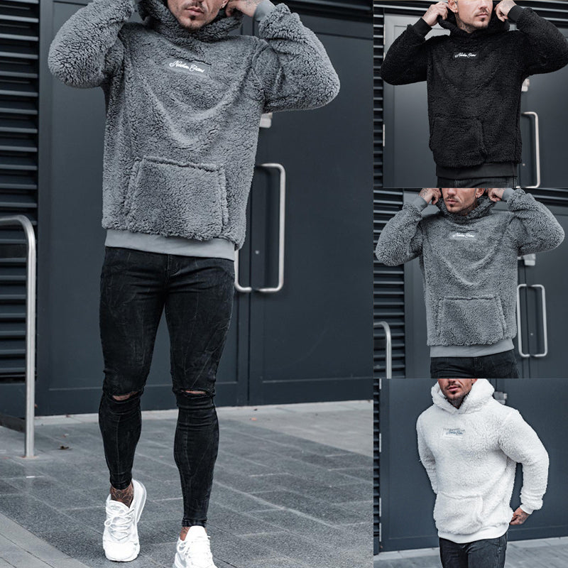 Men's Plush Hooded Sweatshirt