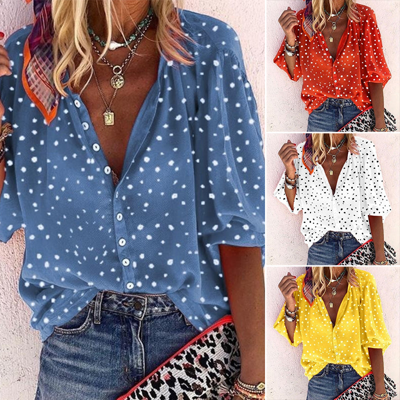 Polka Dot Chiffon Shirt