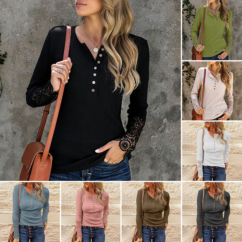 Solid Color Casual Long Sleeve T-Shirt