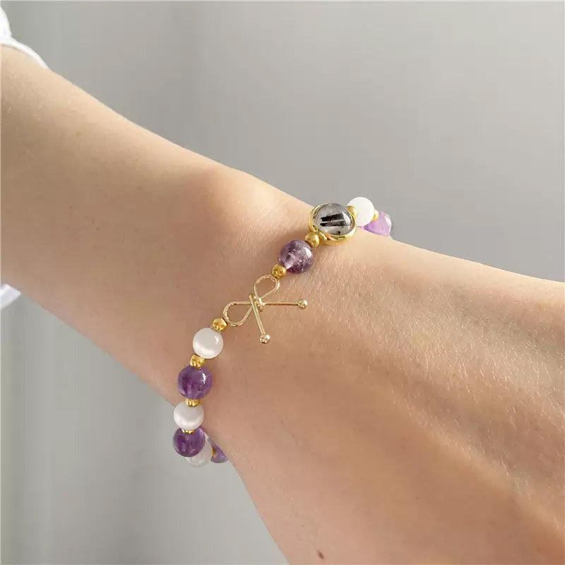 White Moonlight Amethyst Bracelet