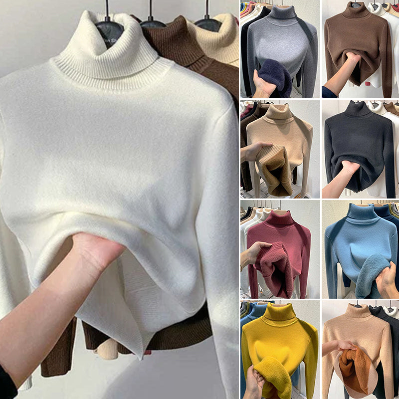 Winter Fleece Thick Knitted Bottoming Sweater