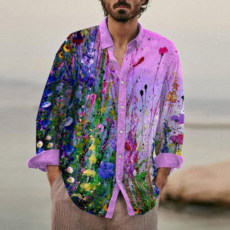 Men's Cotton&linen Long-sleeved Fashion Casual Shirt