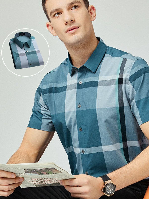 Contrast Check Short Sleeve Shirt