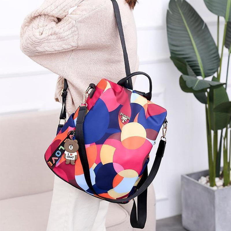 Women's Oxford Fabric Print Anti-theft Backpack
