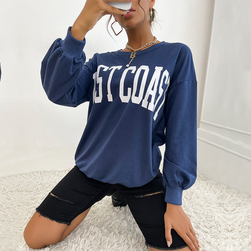 Crew Neck Letter Sweatshirt