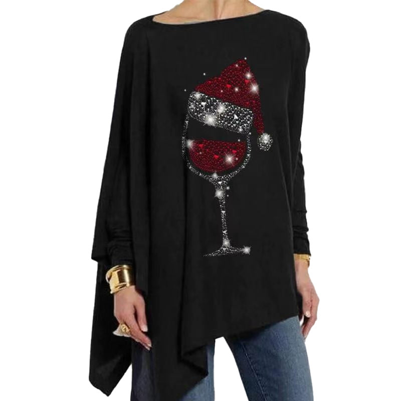 Red Wine Glass Irregular T-Shirt
