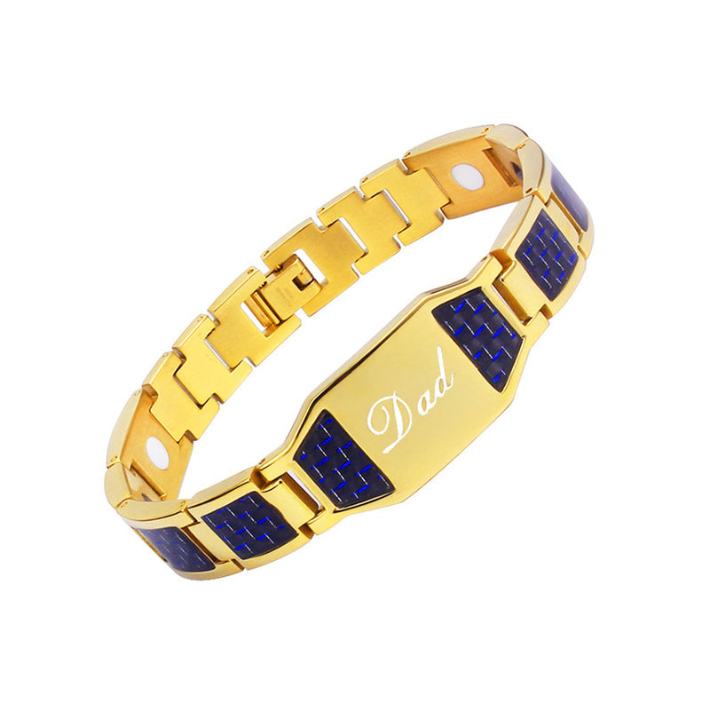 Carbon Fiber Magnet Titanium Steel Bracelet