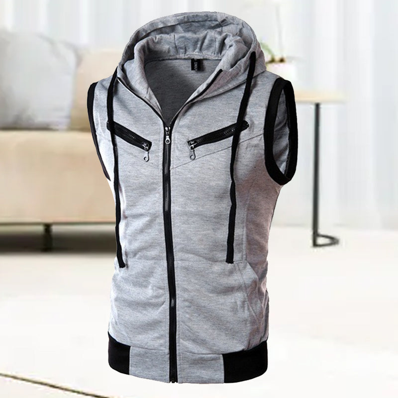 Men's Sleeveless Slim Fit Hoodie Vest