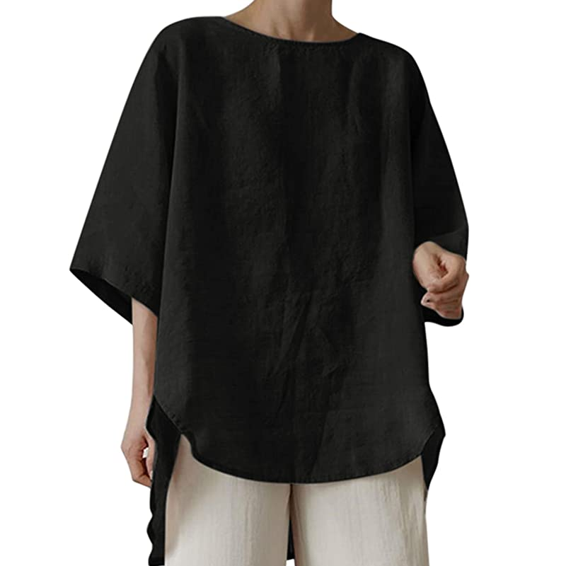 Women's Cotton Linen Solid Color Casual Top