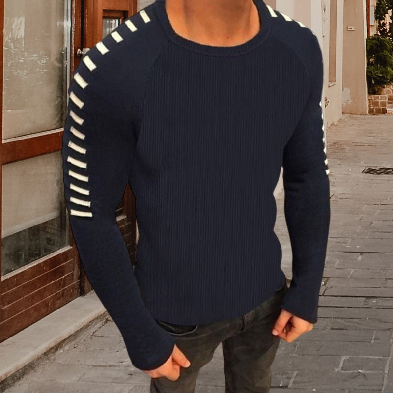 Long-sleeved Crewneck Knitted Sweater