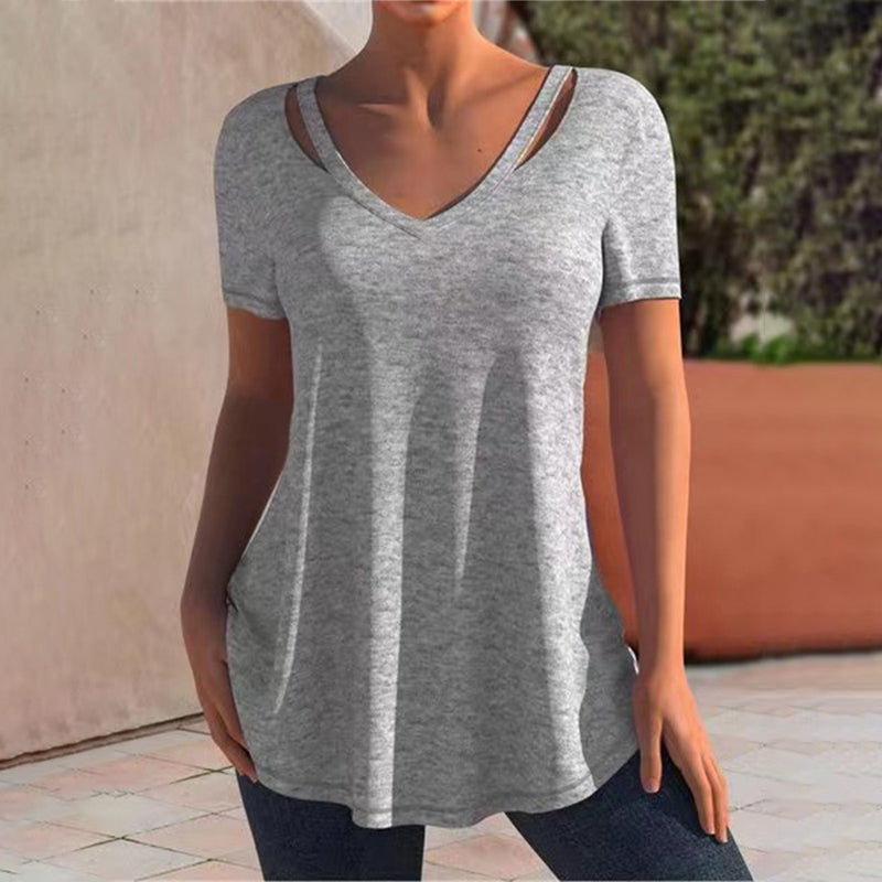 Casual Solid Color Short Sleeve T-Shirt