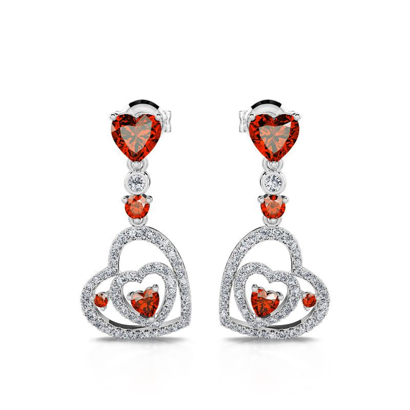 Double Heart Stud Earrings