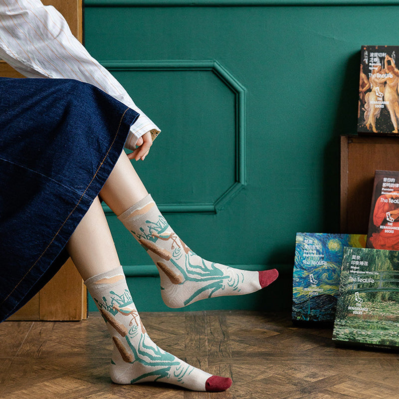 Oil Painting Style Abstract Style Socks