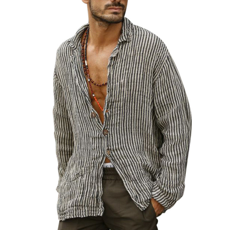 Men's Striped Print Casual Shirt