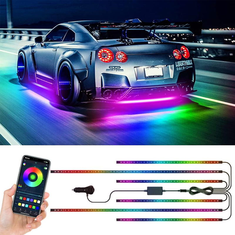 Waterproof RGB Flexible LED Strip for Car Chassis(4pcs)