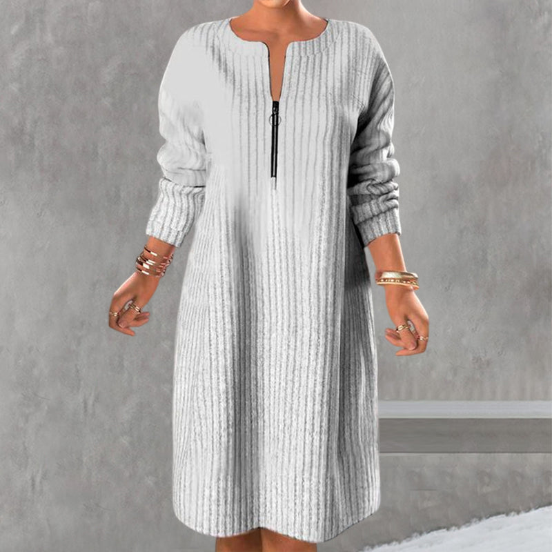 Unicolor Dress with Zipper
