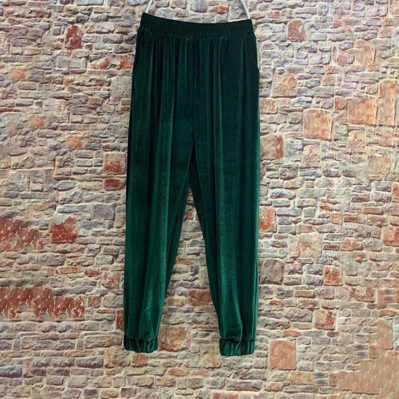 Gold Velvet Straight-leg Pants