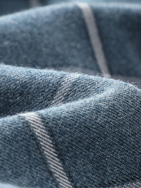 Men's Business Casual Plaid Long Sleeve Shirt