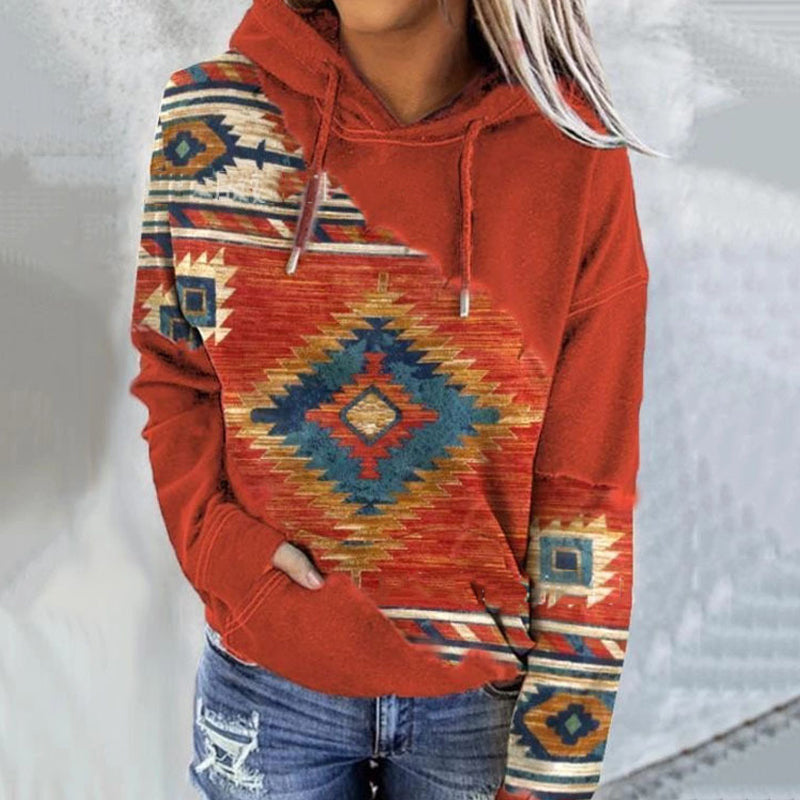 Ethnic Print Sweatershirt