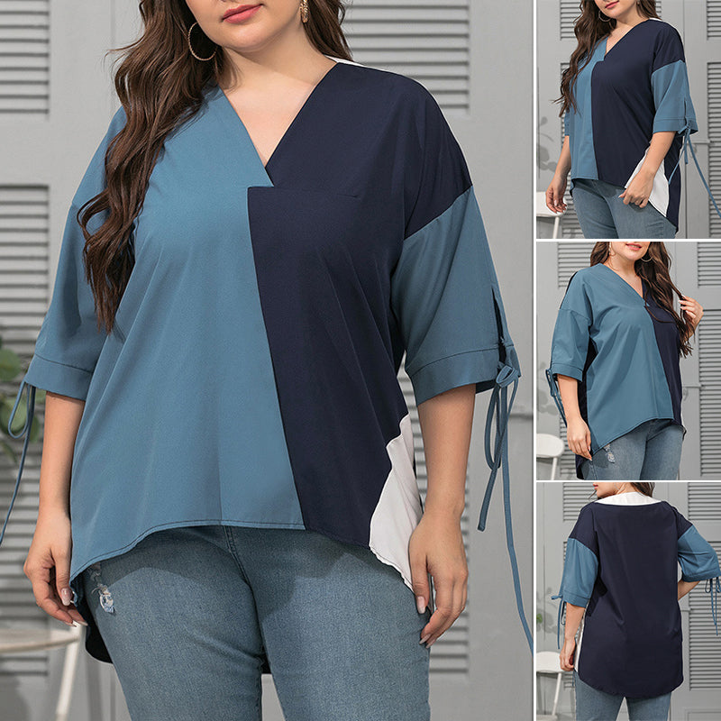 Geometric Contrast Panel Tee
