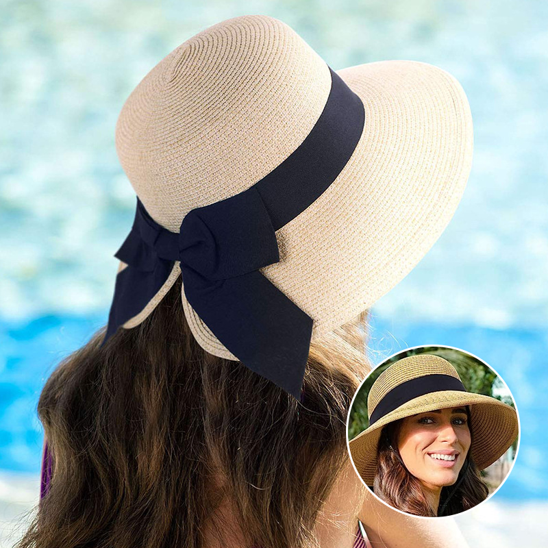 Parasol Straw Hat with Bow