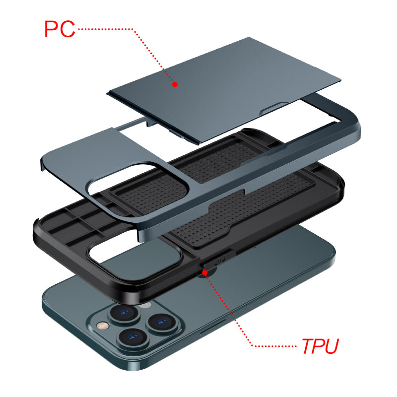 2-in-1 Mobile Phone Case with Card Sliding Cover