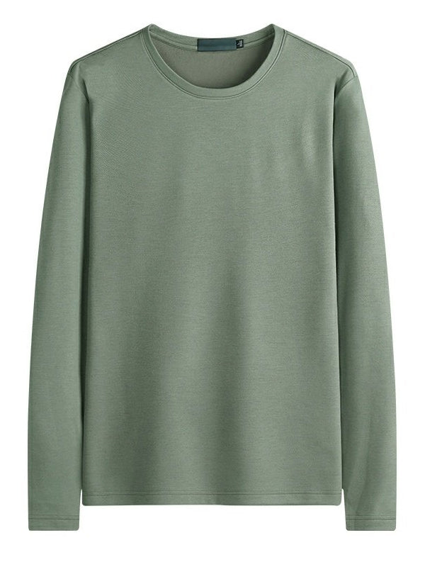 Men's Solid Color Round Neck Long Sleeve T-Shirt