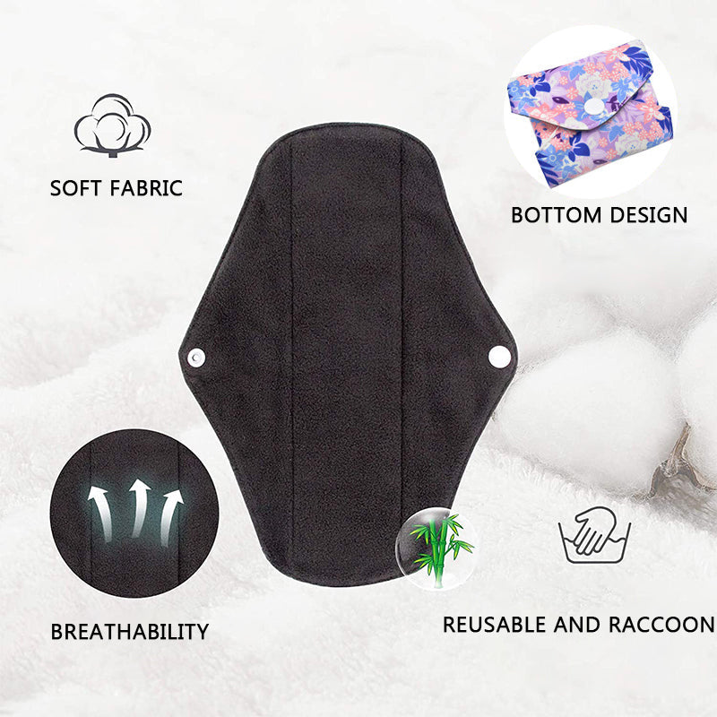 Washable sanitary napkins made of bamboo charcoal