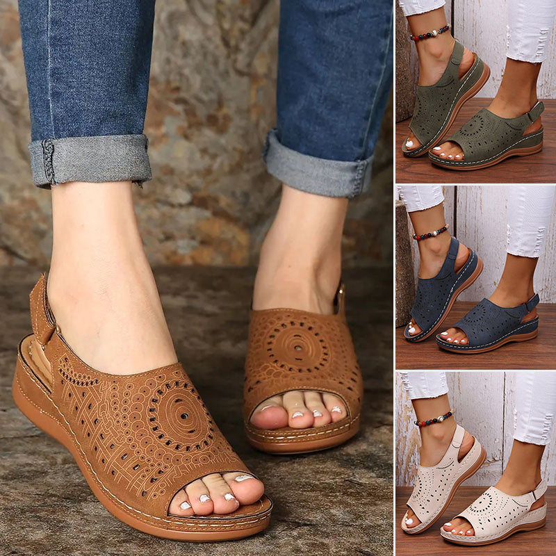 Cutout Fish Mouth Sandals