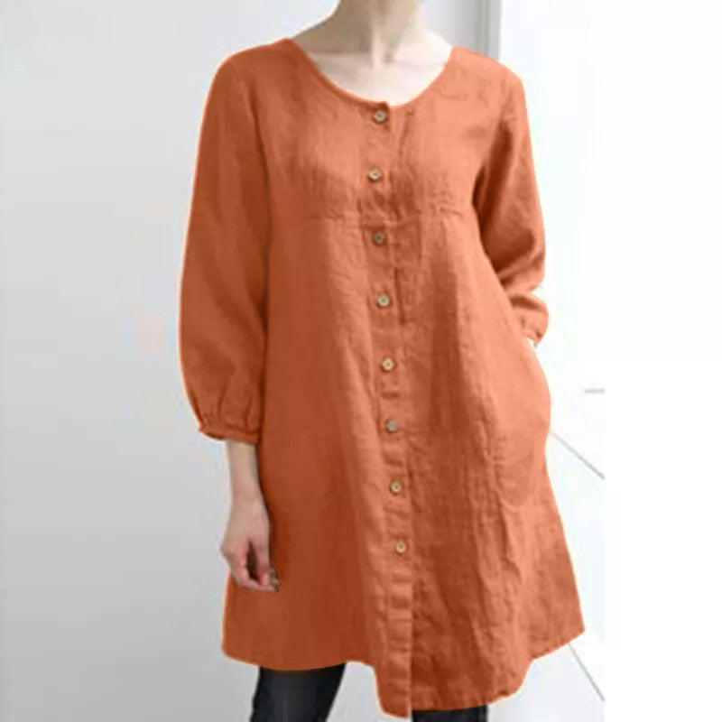 Cotton Linen Button Shirt