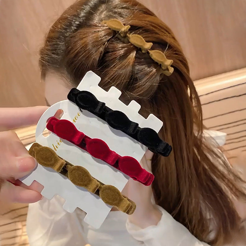 Sparkling Crystal Stone Braided Hair Clips